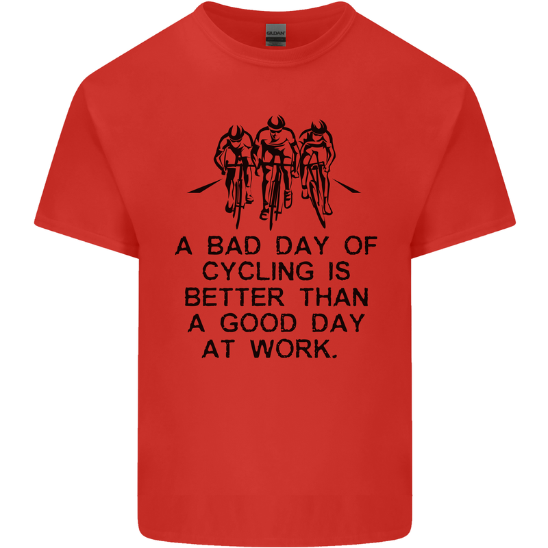 A Bad Day of Cycling Cyclist Funny Kids T-Shirt Childrens Red
