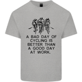A Bad Day of Cycling Cyclist Funny Kids T-Shirt Childrens Sports Grey