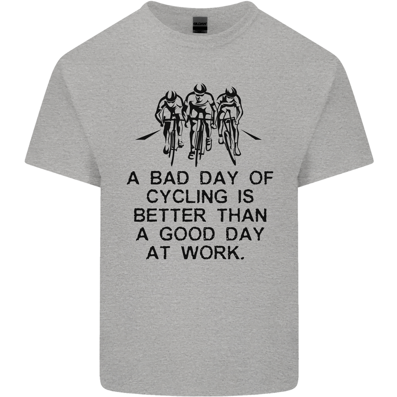 A Bad Day of Cycling Cyclist Funny Kids T-Shirt Childrens Sports Grey