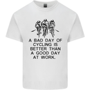 A Bad Day of Cycling Cyclist Funny Kids T-Shirt Childrens White