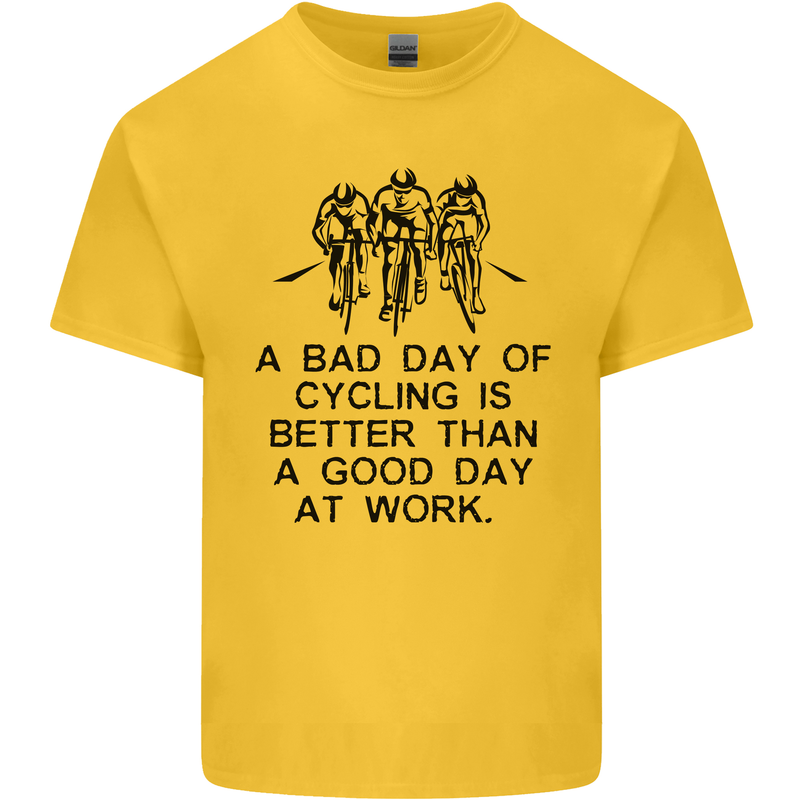 A Bad Day of Cycling Cyclist Funny Kids T-Shirt Childrens Yellow