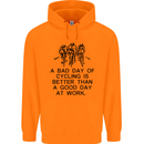 A Bad Day of Cycling Cyclist Funny Mens 80% Cotton Hoodie Orange