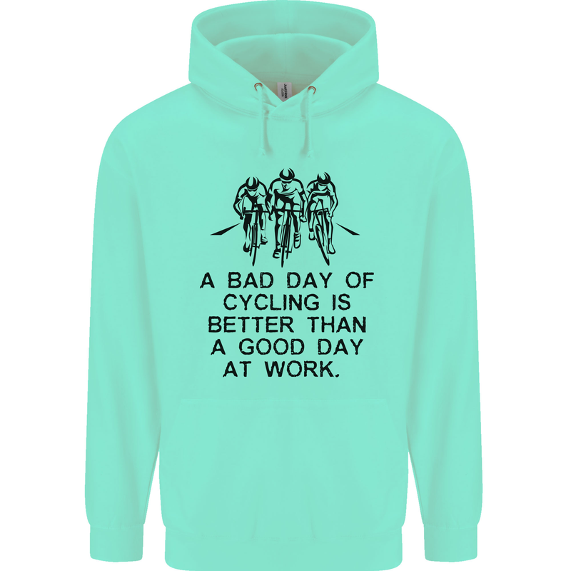 A Bad Day of Cycling Cyclist Funny Mens 80% Cotton Hoodie Peppermint