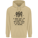 A Bad Day of Cycling Cyclist Funny Mens 80% Cotton Hoodie Sand