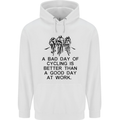 A Bad Day of Cycling Cyclist Funny Mens 80% Cotton Hoodie White