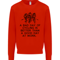A Bad Day of Cycling Cyclist Funny Mens Sweatshirt Jumper Bright Red