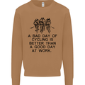 A Bad Day of Cycling Cyclist Funny Mens Sweatshirt Jumper Caramel Latte