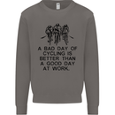 A Bad Day of Cycling Cyclist Funny Mens Sweatshirt Jumper Charcoal