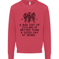 A Bad Day of Cycling Cyclist Funny Mens Sweatshirt Jumper Heliconia