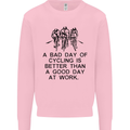 A Bad Day of Cycling Cyclist Funny Mens Sweatshirt Jumper Light Pink