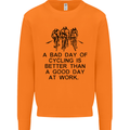 A Bad Day of Cycling Cyclist Funny Mens Sweatshirt Jumper Orange