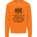 A Bad Day of Cycling Cyclist Funny Mens Sweatshirt Jumper Orange