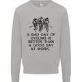 A Bad Day of Cycling Cyclist Funny Mens Sweatshirt Jumper Sports Grey
