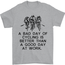 A Bad Day of Cycling Cyclist Funny Mens T-Shirt 100% Cotton Sports Grey