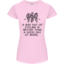 A Bad Day of Cycling Cyclist Funny Womens Petite Cut T-Shirt Light Pink