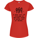 A Bad Day of Cycling Cyclist Funny Womens Petite Cut T-Shirt Red