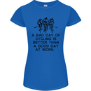 A Bad Day of Cycling Cyclist Funny Womens Petite Cut T-Shirt Royal Blue