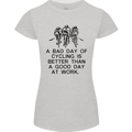 A Bad Day of Cycling Cyclist Funny Womens Petite Cut T-Shirt Sports Grey