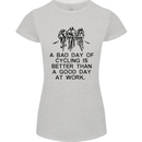 A Bad Day of Cycling Cyclist Funny Womens Petite Cut T-Shirt Sports Grey