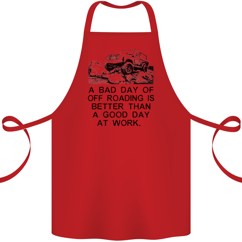 A Bad Day of Off Roading 4X4 All Terrain Cotton Apron 100% Organic Red