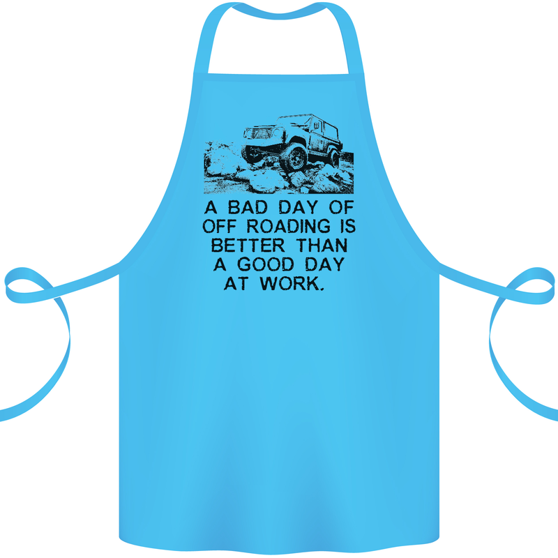 A Bad Day of Off Roading 4X4 All Terrain Cotton Apron 100% Organic Turquoise