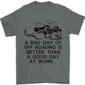 A Bad Day of Off Roading 4X4 All Terrain Mens T-Shirt Cotton Gildan Charcoal