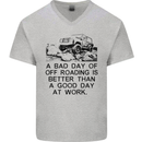 A Bad Day of Off Roading 4X4 All Terrain Mens V-Neck Cotton T-Shirt Sports Grey