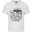 A Bad Day of Off Roading 4X4 All Terrain Mens V-Neck Cotton T-Shirt White