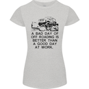 A Bad Day of Off Roading 4X4 All Terrain Womens Petite Cut T-Shirt Sports Grey