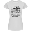 A Bad Day of Off Roading 4X4 All Terrain Womens Petite Cut T-Shirt White