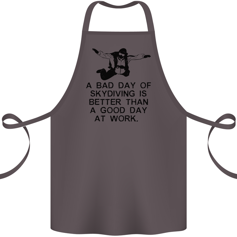 A Bad Day of Skydiving Para Skydiving Cotton Apron 100% Organic Dark Grey