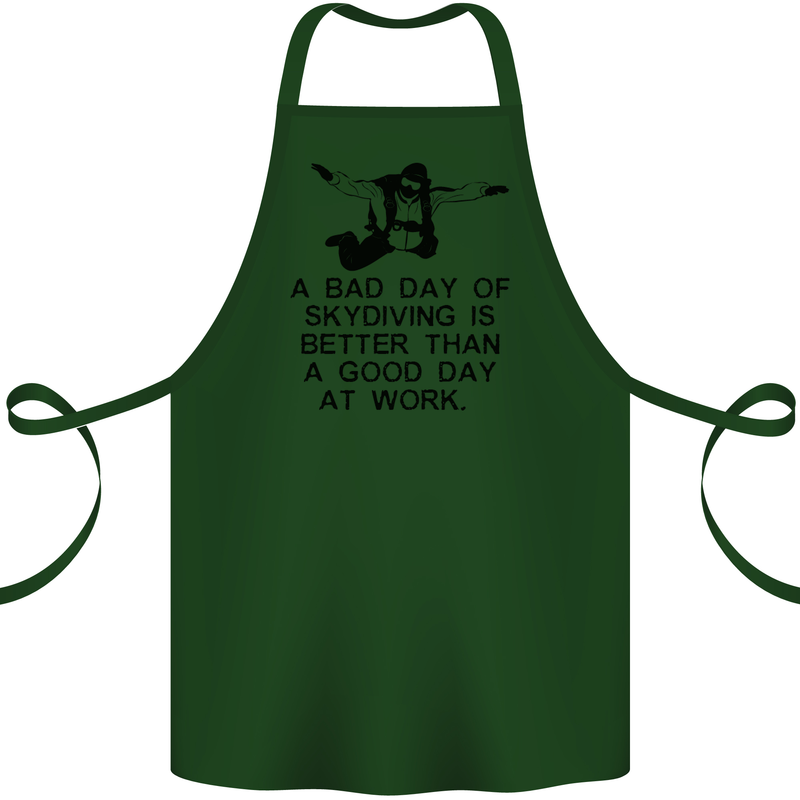 A Bad Day of Skydiving Para Skydiving Cotton Apron 100% Organic Forest Green