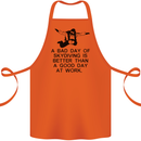 A Bad Day of Skydiving Para Skydiving Cotton Apron 100% Organic Orange
