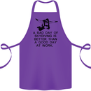 A Bad Day of Skydiving Para Skydiving Cotton Apron 100% Organic Purple