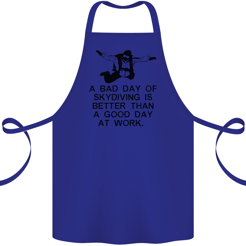 A Bad Day of Skydiving Para Skydiving Cotton Apron 100% Organic Royal Blue