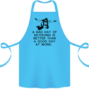 A Bad Day of Skydiving Para Skydiving Cotton Apron 100% Organic Turquoise