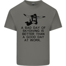 A Bad Day of Skydiving Para Skydiving Mens Cotton T-Shirt Tee Top Charcoal