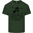 A Bad Day of Skydiving Para Skydiving Mens Cotton T-Shirt Tee Top Forest Green