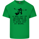 A Bad Day of Skydiving Para Skydiving Mens Cotton T-Shirt Tee Top Irish Green