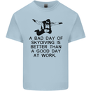 A Bad Day of Skydiving Para Skydiving Mens Cotton T-Shirt Tee Top Light Blue