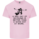 A Bad Day of Skydiving Para Skydiving Mens Cotton T-Shirt Tee Top Light Pink