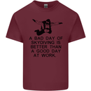 A Bad Day of Skydiving Para Skydiving Mens Cotton T-Shirt Tee Top Maroon
