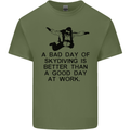 A Bad Day of Skydiving Para Skydiving Mens Cotton T-Shirt Tee Top Military Green