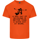 A Bad Day of Skydiving Para Skydiving Mens Cotton T-Shirt Tee Top Orange