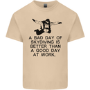 A Bad Day of Skydiving Para Skydiving Mens Cotton T-Shirt Tee Top Sand