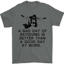 A Bad Day of Skydiving Para Skydiving Mens T-Shirt Cotton Gildan Charcoal