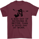 A Bad Day of Skydiving Para Skydiving Mens T-Shirt Cotton Gildan Maroon