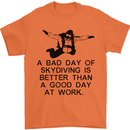 A Bad Day of Skydiving Para Skydiving Mens T-Shirt Cotton Gildan Orange