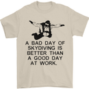 A Bad Day of Skydiving Para Skydiving Mens T-Shirt Cotton Gildan Sand