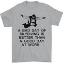 A Bad Day of Skydiving Para Skydiving Mens T-Shirt Cotton Gildan Sports Grey